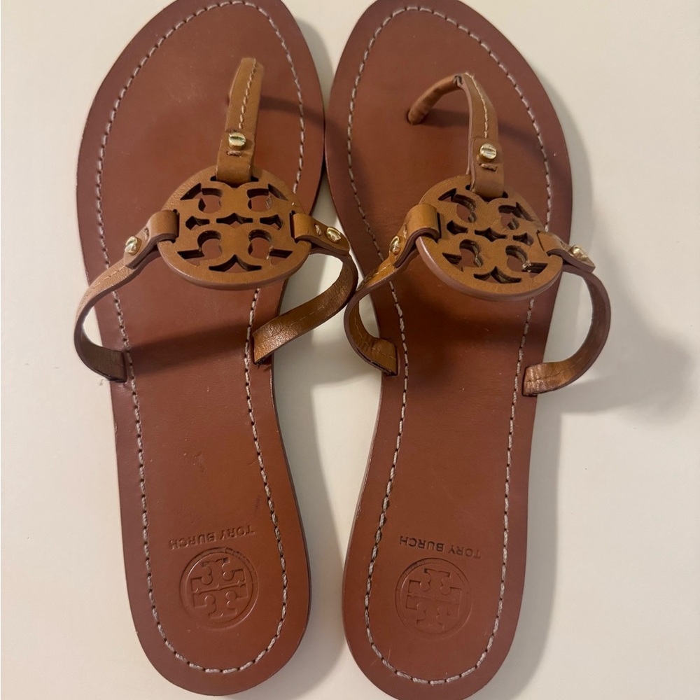 Tory Burch Mini Miller Sandals Brown Size 8.5